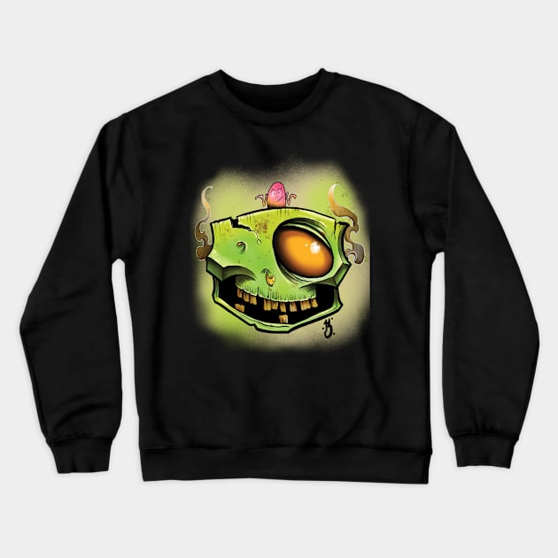 green zombie Crewneck Sweatshirt by Sing-Toe-Wrote 